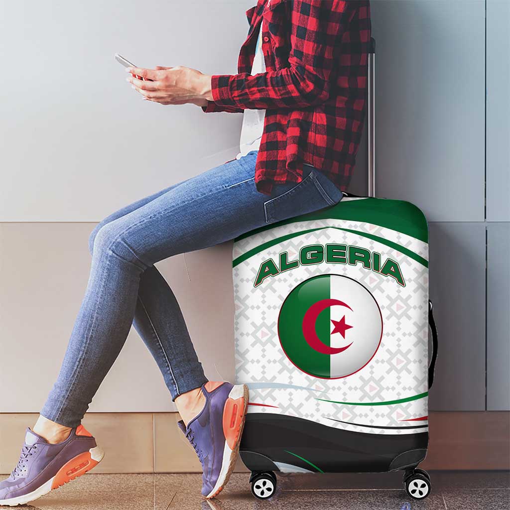 Algeria Luggage Cover with National Flag and Coat of Arms Crest Design TS04