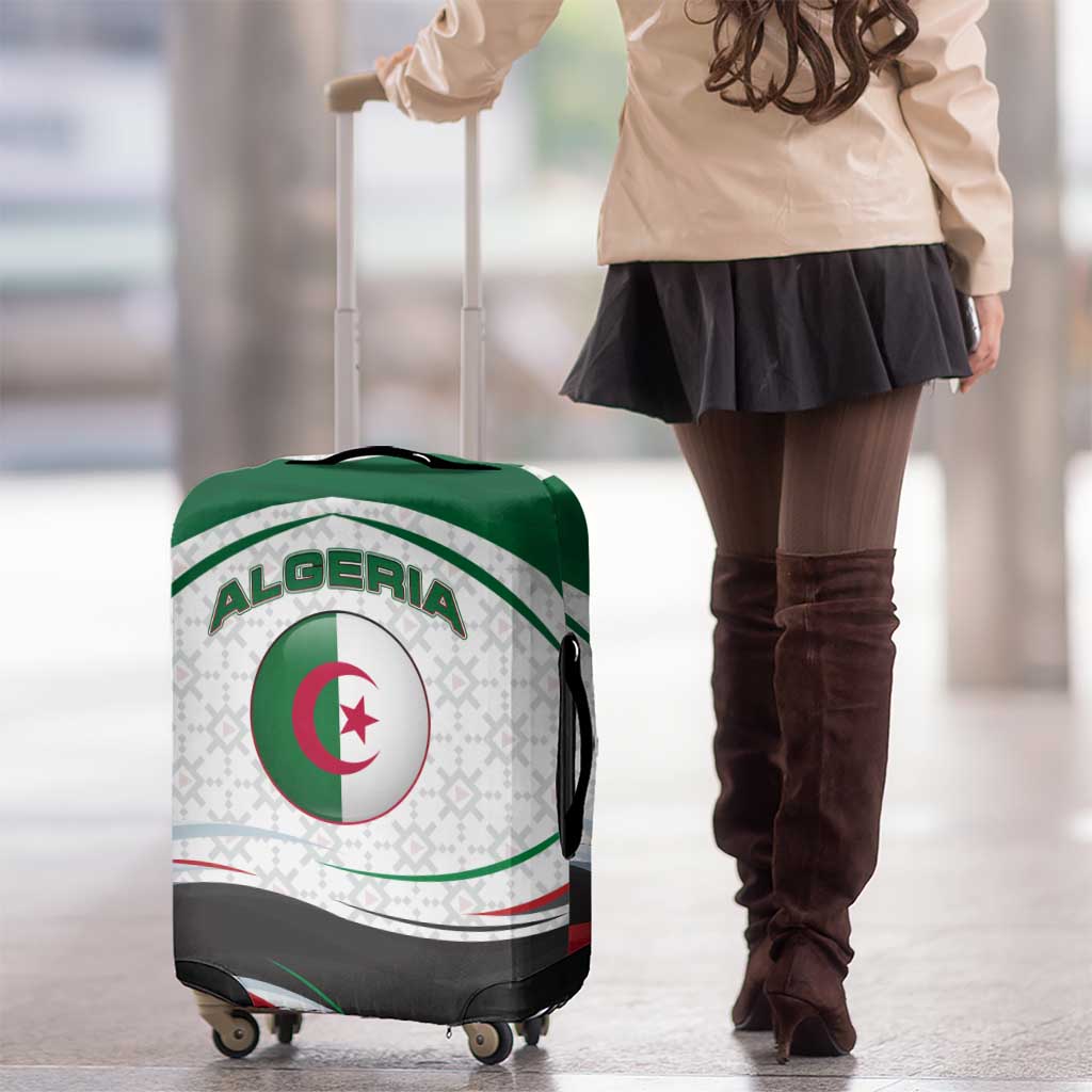 Algeria Luggage Cover with National Flag and Coat of Arms Crest Design TS04