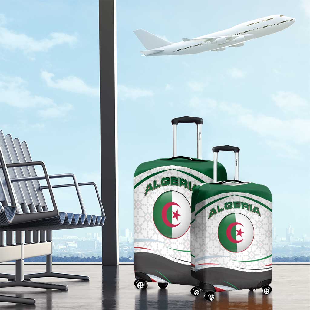 Algeria Luggage Cover with National Flag and Coat of Arms Crest Design TS04