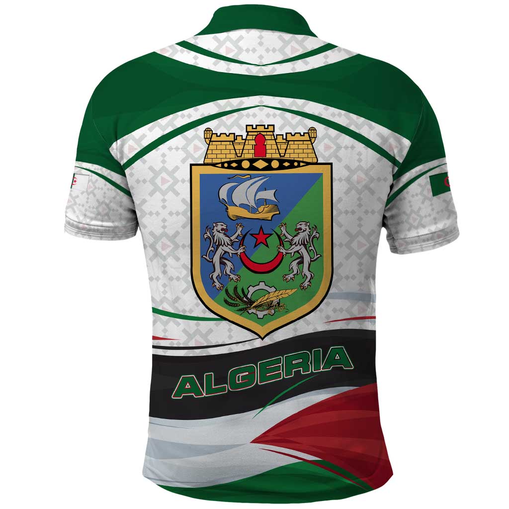 Algeria Polo Shirt with National Flag and Coat of Arms Crest Design TS04