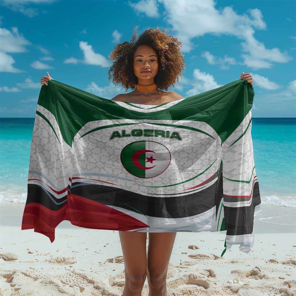 Algeria Sarong with National Flag and Coat of Arms Crest Design TS04