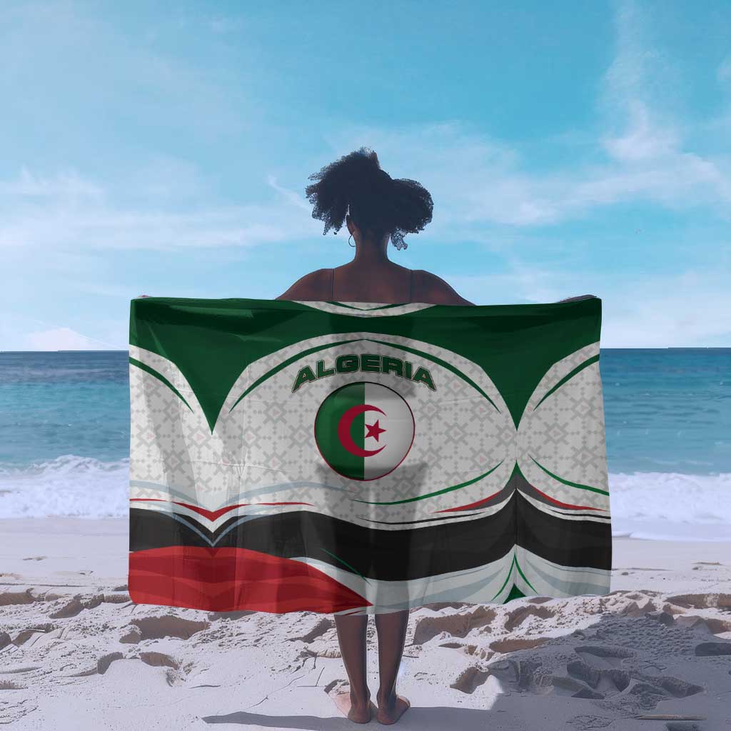 Algeria Sarong with National Flag and Coat of Arms Crest Design TS04