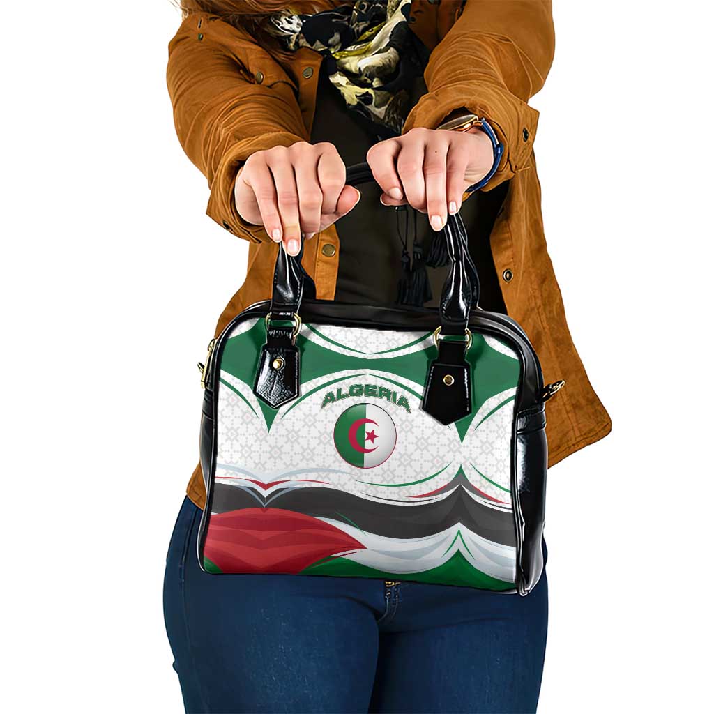 Algeria Shoulder Handbag with National Flag and Coat of Arms Crest Design TS04