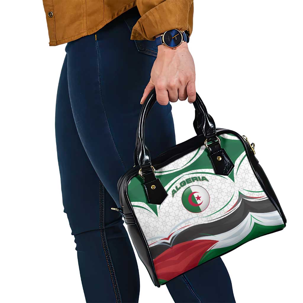 Algeria Shoulder Handbag with National Flag and Coat of Arms Crest Design TS04