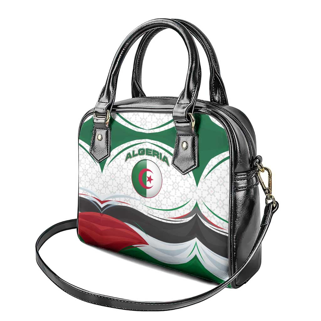 Algeria Shoulder Handbag with National Flag and Coat of Arms Crest Design TS04