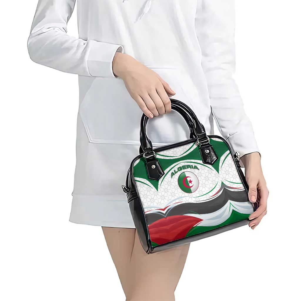 Algeria Shoulder Handbag with National Flag and Coat of Arms Crest Design TS04
