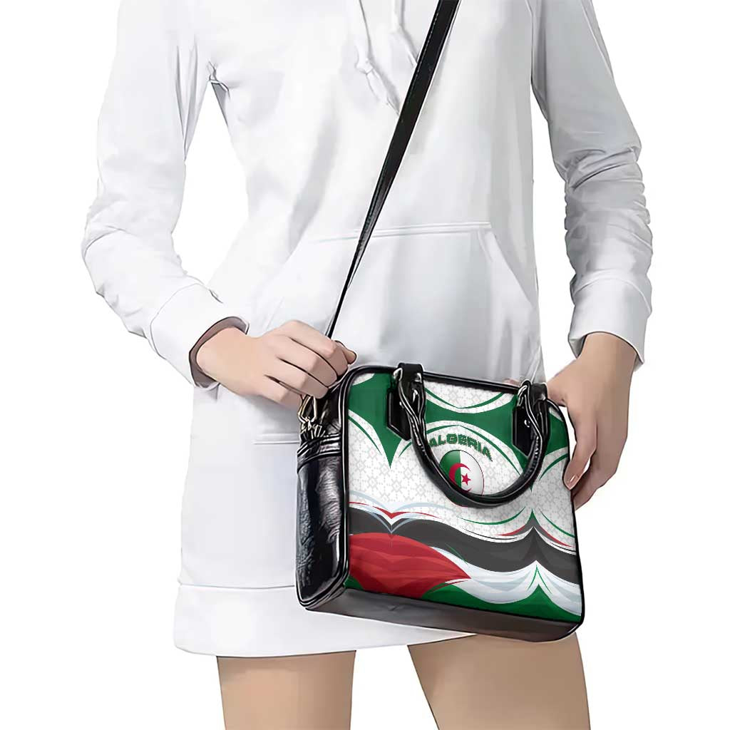 Algeria Shoulder Handbag with National Flag and Coat of Arms Crest Design TS04