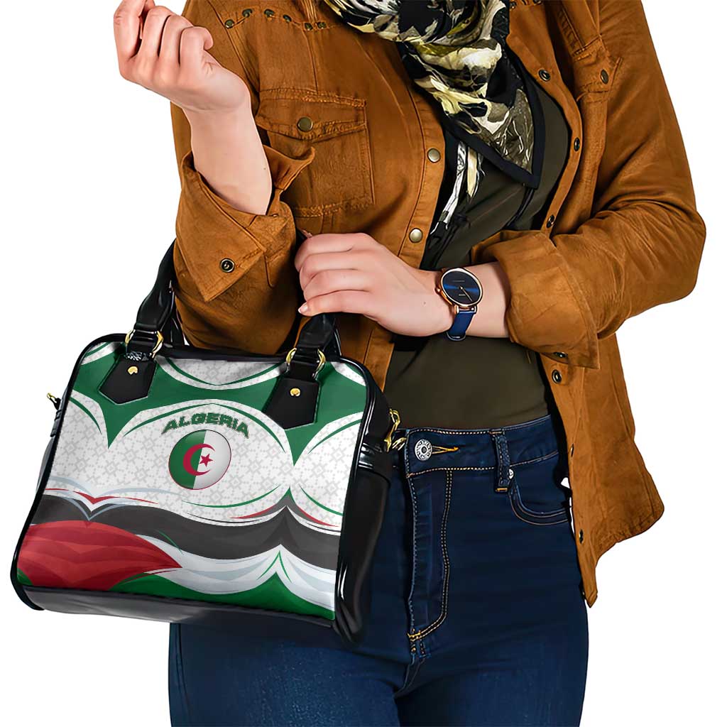 Algeria Shoulder Handbag with National Flag and Coat of Arms Crest Design TS04