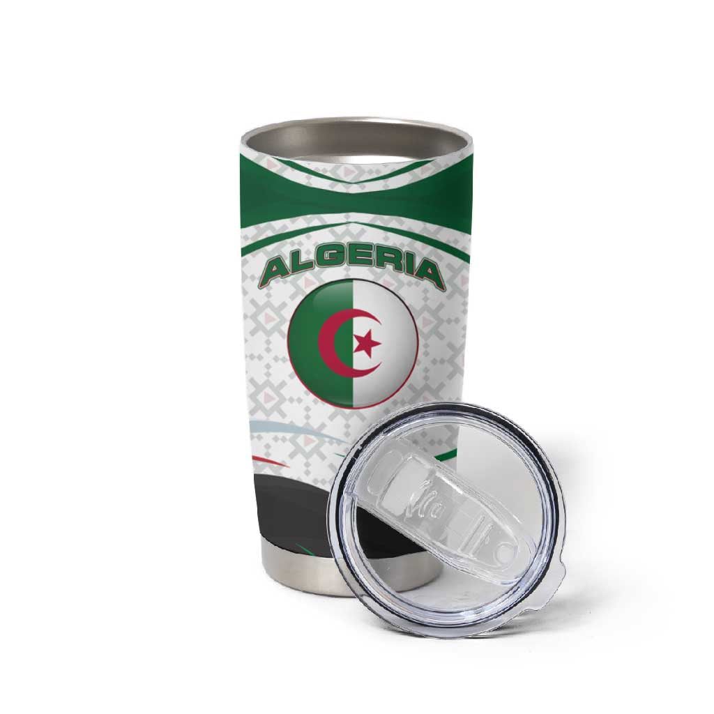Algeria Tumbler Cup with National Flag and Coat of Arms Crest Design TS04