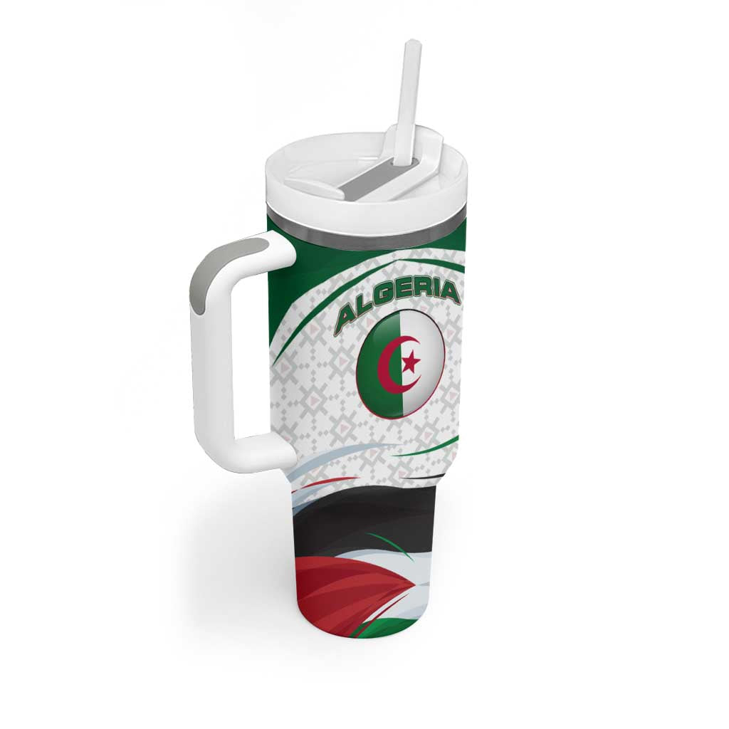 Algeria Tumbler With Handle with National Flag and Coat of Arms Crest Design TS04