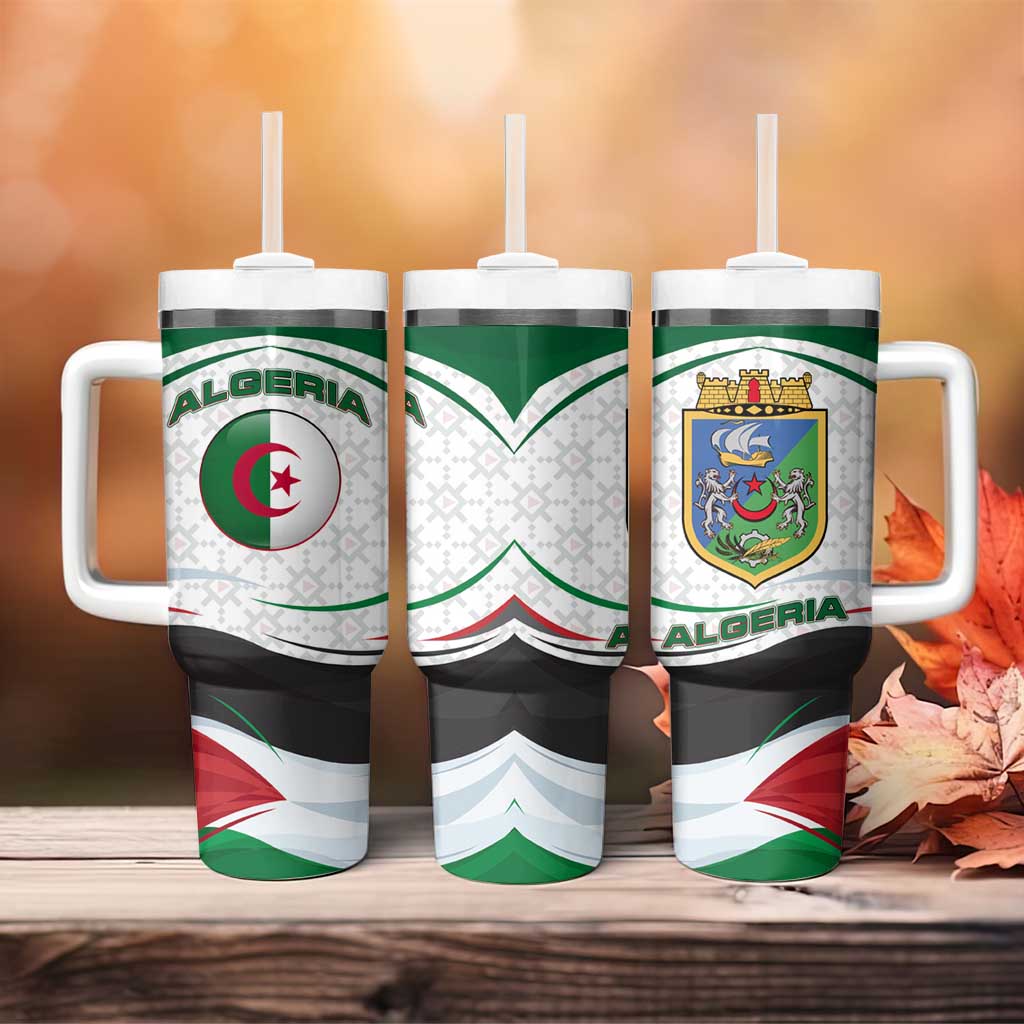 Algeria Tumbler With Handle with National Flag and Coat of Arms Crest Design TS04