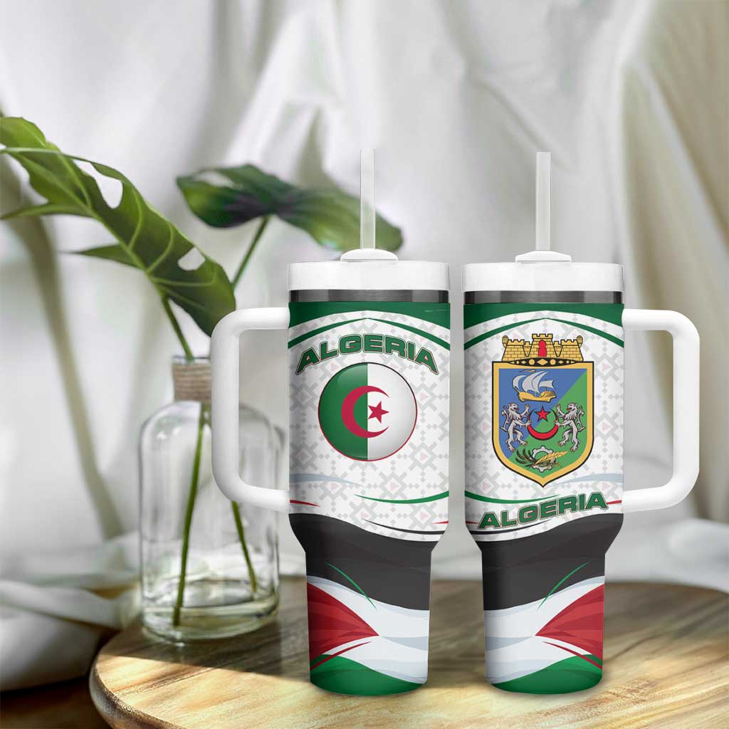 Algeria Tumbler With Handle with National Flag and Coat of Arms Crest Design TS04