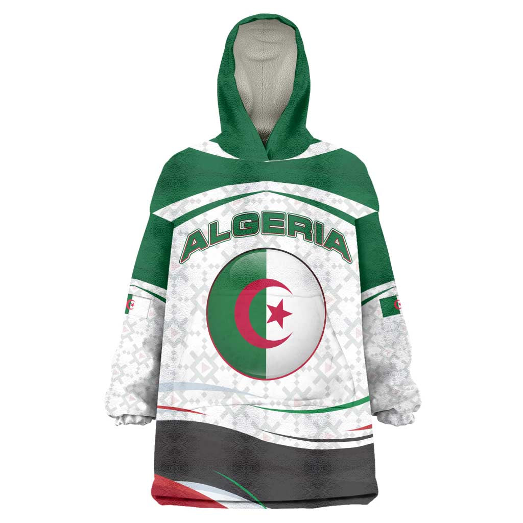Algeria Wearable Blanket Hoodie with National Flag and Coat of Arms Crest Design TS04
