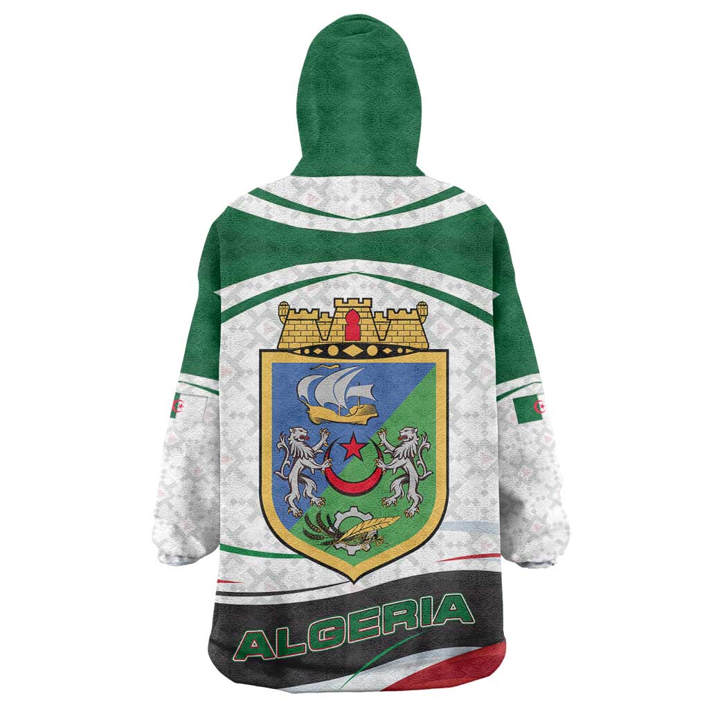 Algeria Wearable Blanket Hoodie with National Flag and Coat of Arms Crest Design TS04
