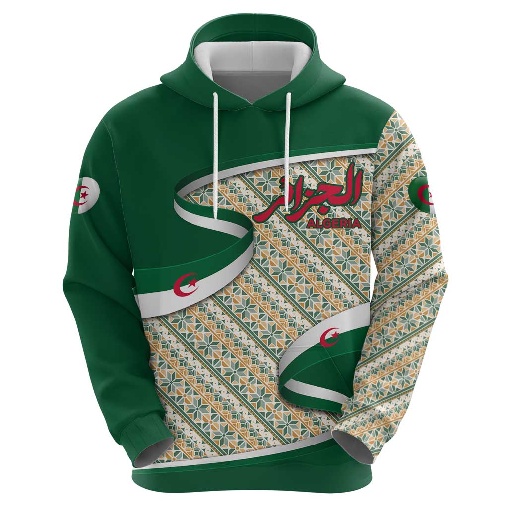 Algeria Hoodie with Arabic Calligraphy and Traditional Pattern Design TS04