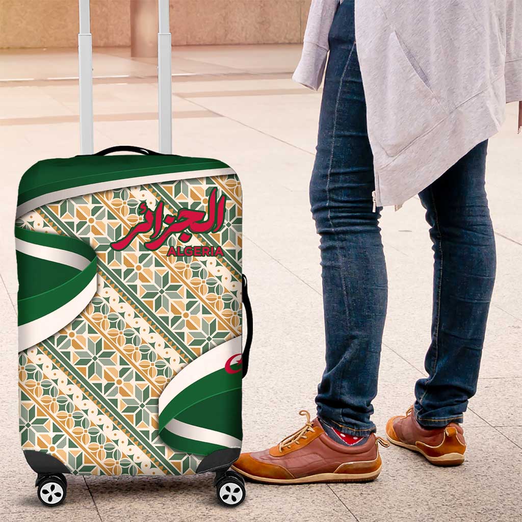 Algeria Luggage Cover with Arabic Calligraphy and Traditional Pattern Design TS04