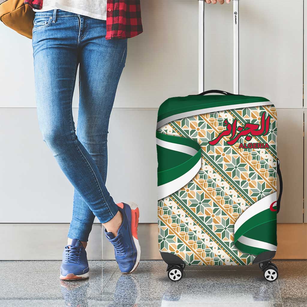 Algeria Luggage Cover with Arabic Calligraphy and Traditional Pattern Design TS04