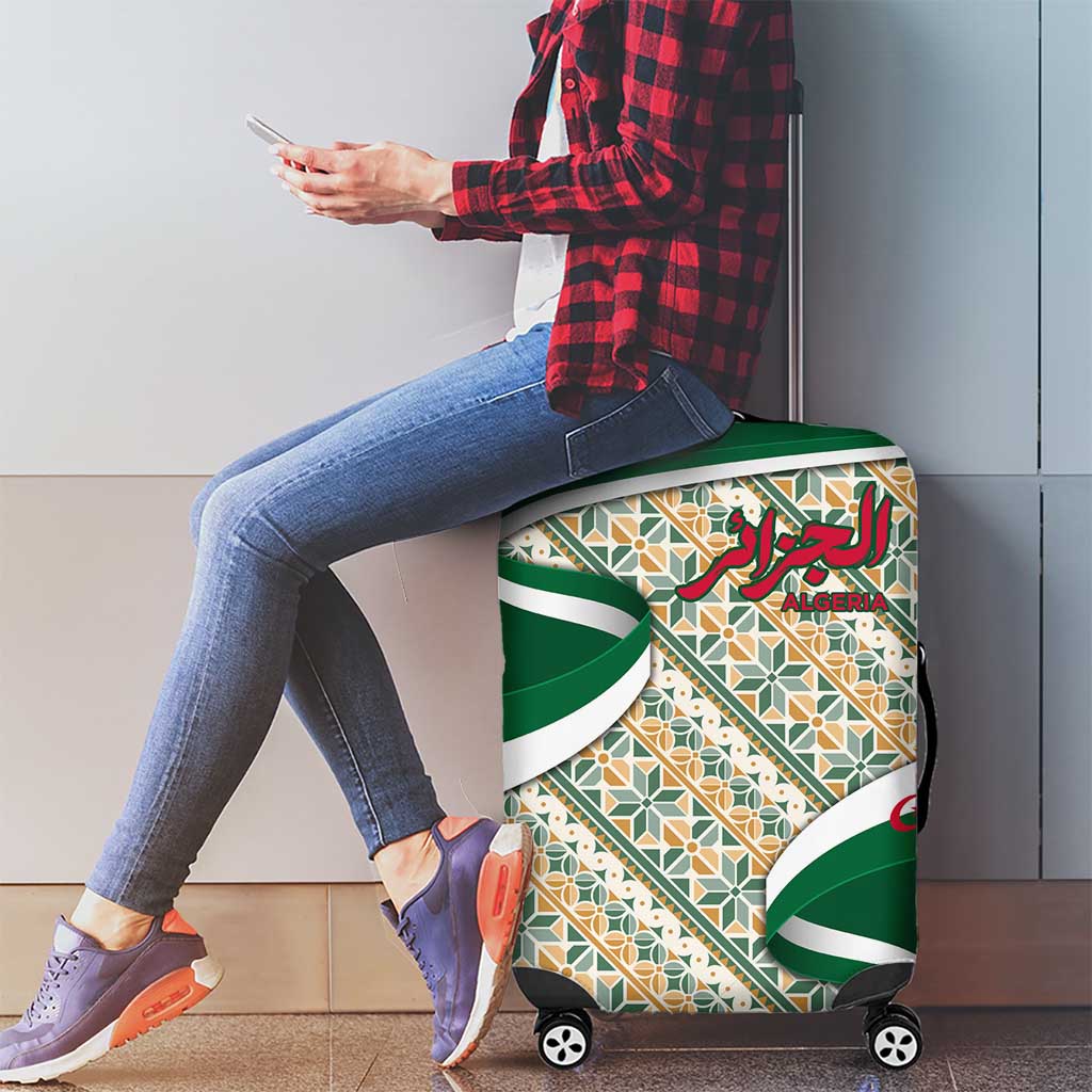 Algeria Luggage Cover with Arabic Calligraphy and Traditional Pattern Design TS04