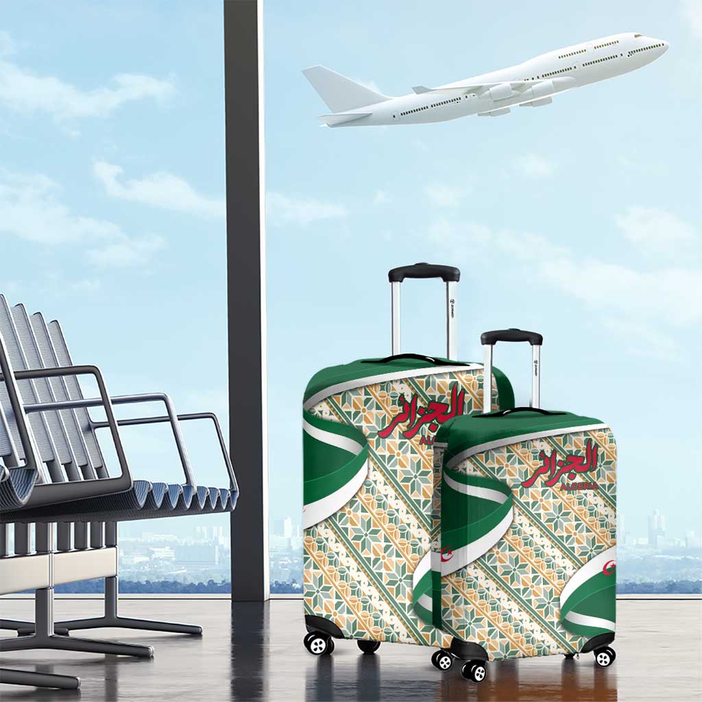 Algeria Luggage Cover with Arabic Calligraphy and Traditional Pattern Design TS04