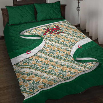Algeria Quilt Bed Set with Arabic Calligraphy and Traditional Pattern Design TS04