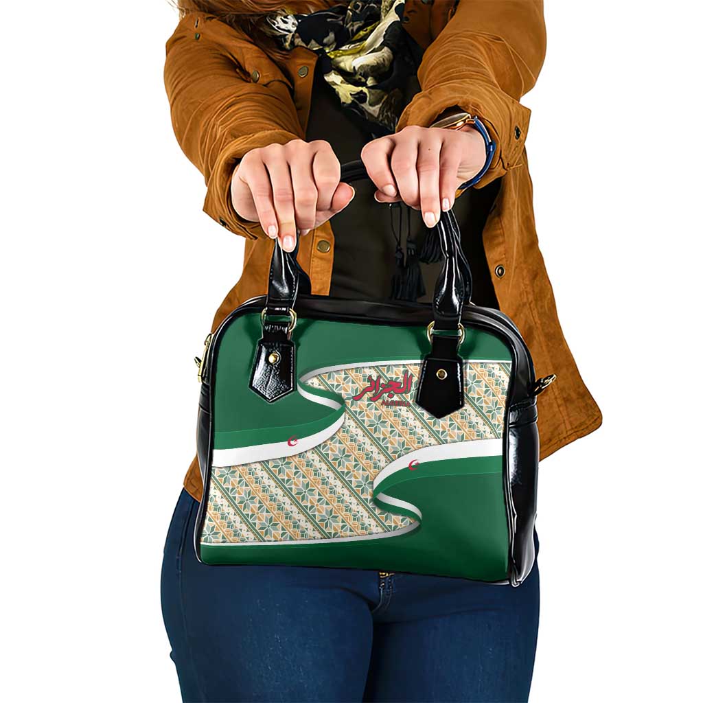Algeria Shoulder Handbag with Arabic Calligraphy and Traditional Pattern Design TS04