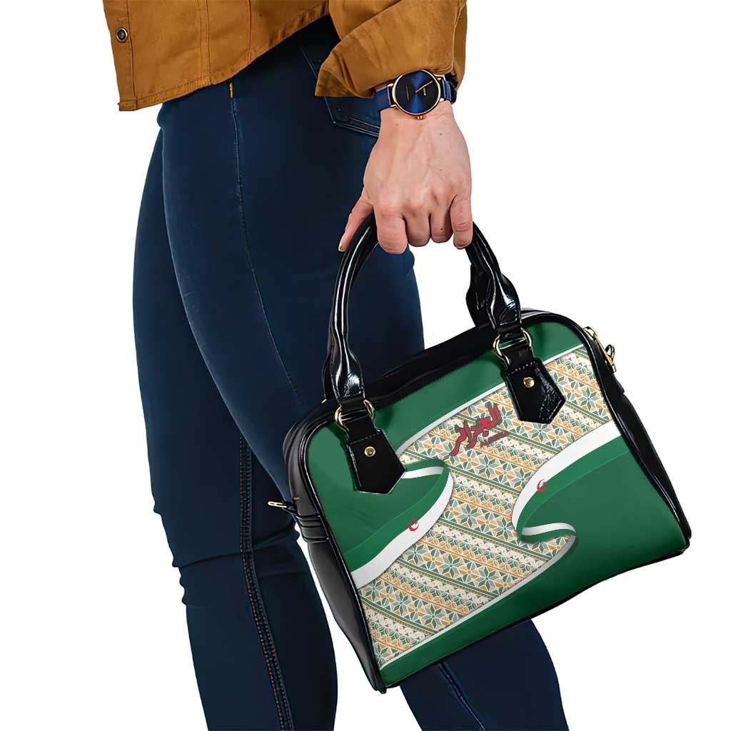 Algeria Shoulder Handbag with Arabic Calligraphy and Traditional Pattern Design TS04