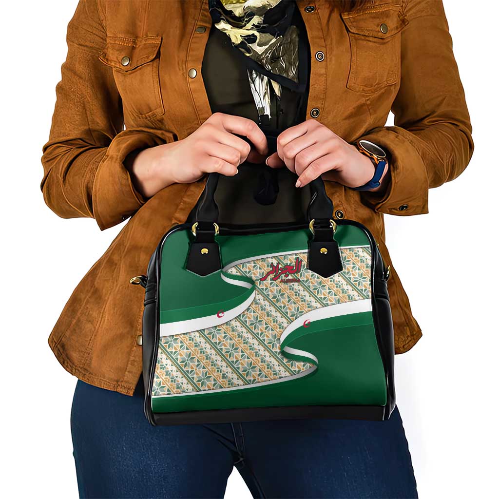 Algeria Shoulder Handbag with Arabic Calligraphy and Traditional Pattern Design TS04