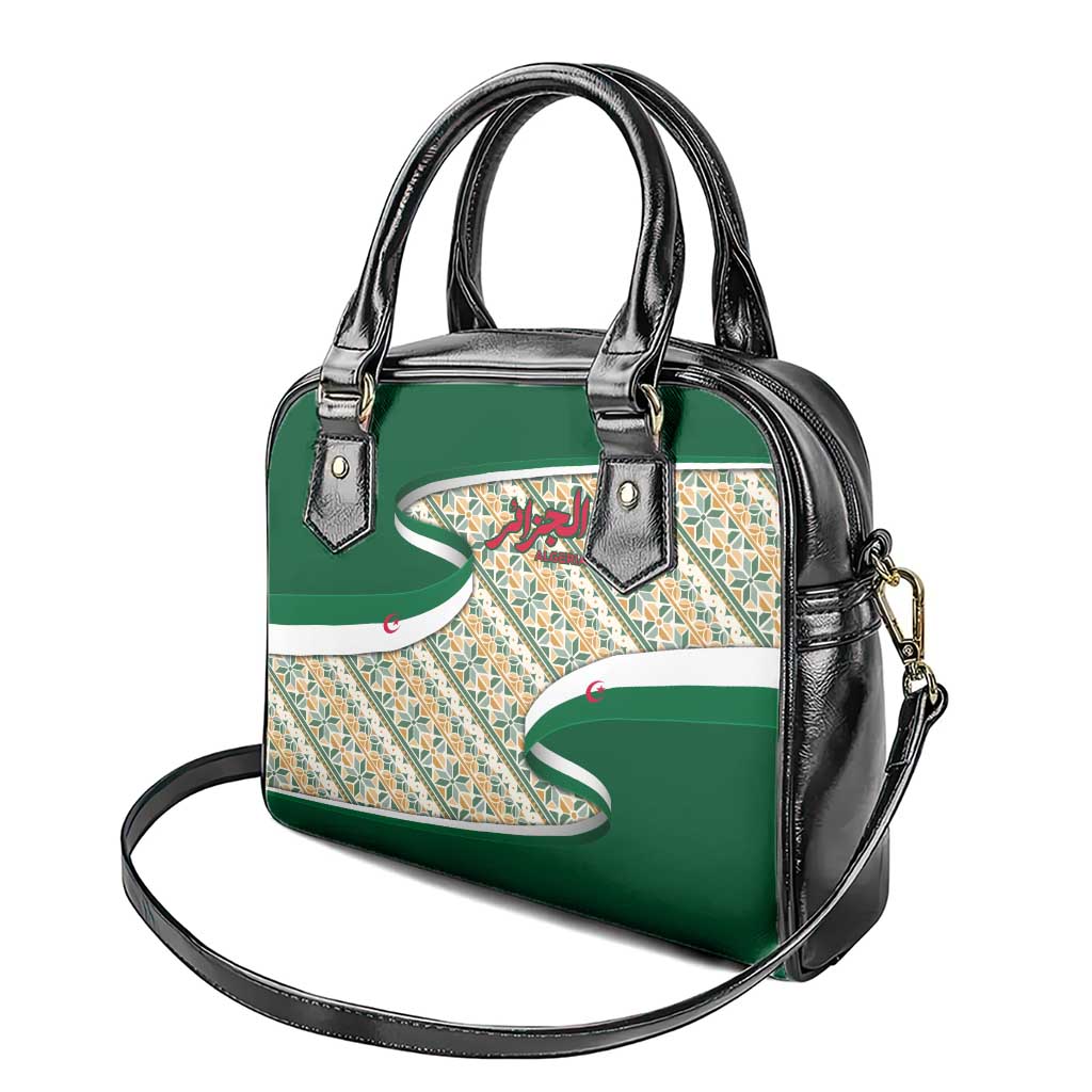 Algeria Shoulder Handbag with Arabic Calligraphy and Traditional Pattern Design TS04