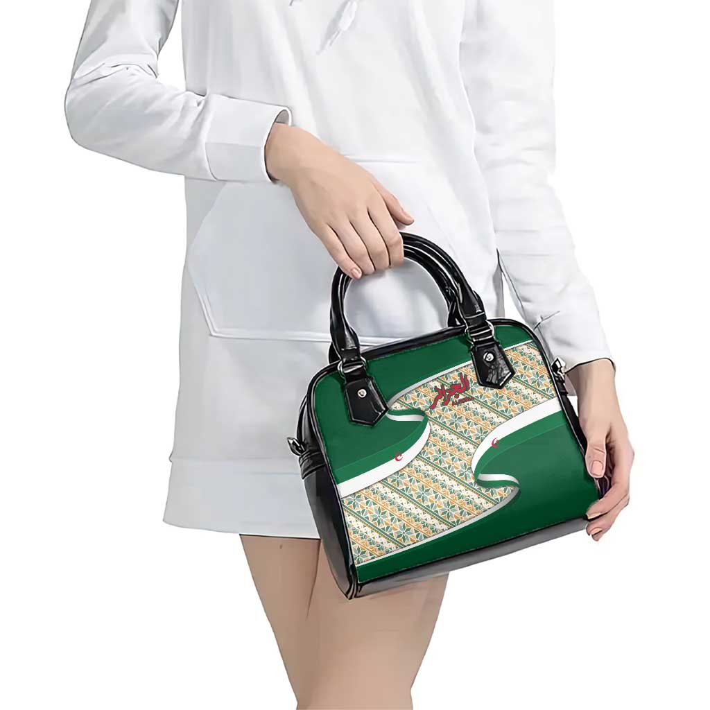 Algeria Shoulder Handbag with Arabic Calligraphy and Traditional Pattern Design TS04