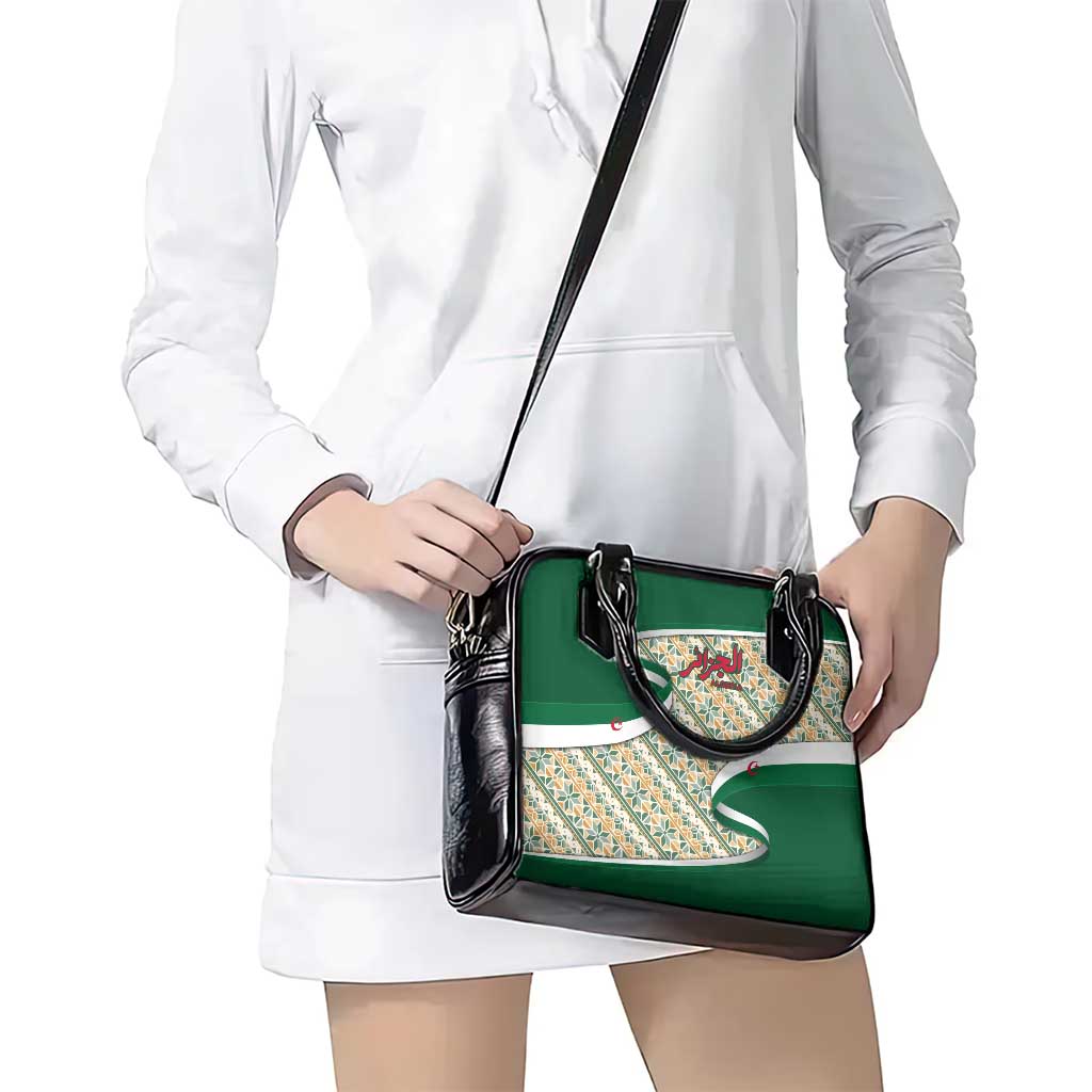Algeria Shoulder Handbag with Arabic Calligraphy and Traditional Pattern Design TS04
