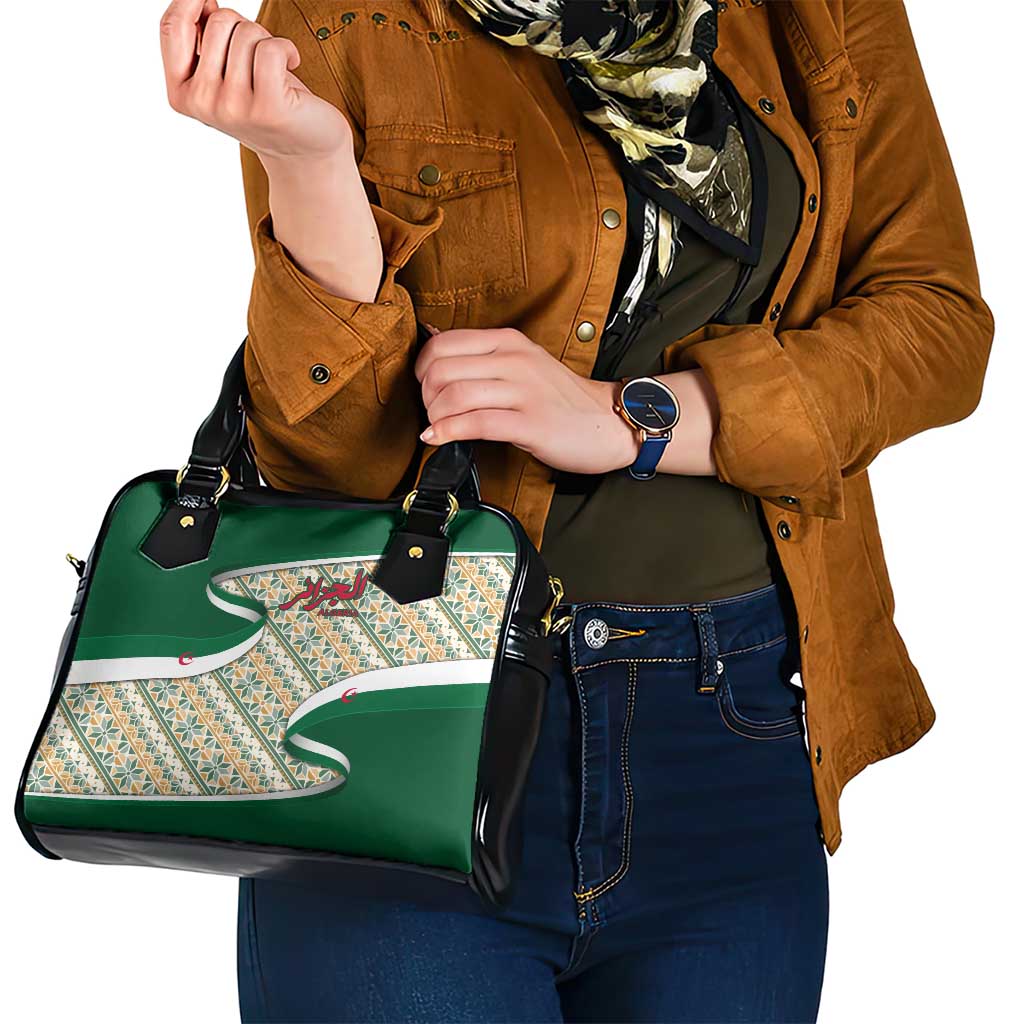 Algeria Shoulder Handbag with Arabic Calligraphy and Traditional Pattern Design TS04