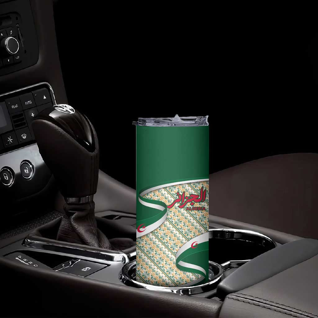 Algeria Skinny Tumbler with Arabic Calligraphy and Traditional Pattern Design TS04
