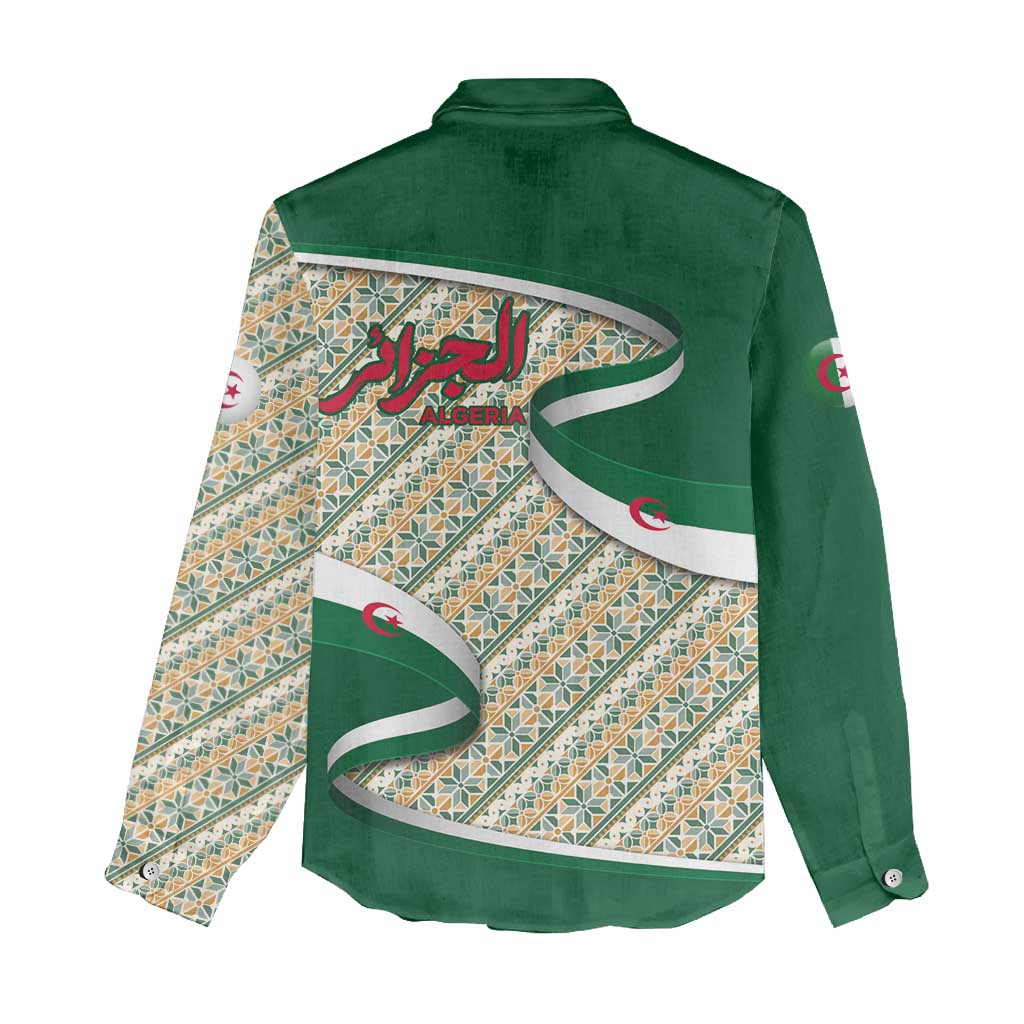 Algeria Women Casual Shirt with Arabic Calligraphy and Traditional Pattern Design TS04