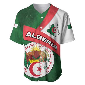 Algeria Baseball Jersey with National Emblem and Map Design TS04