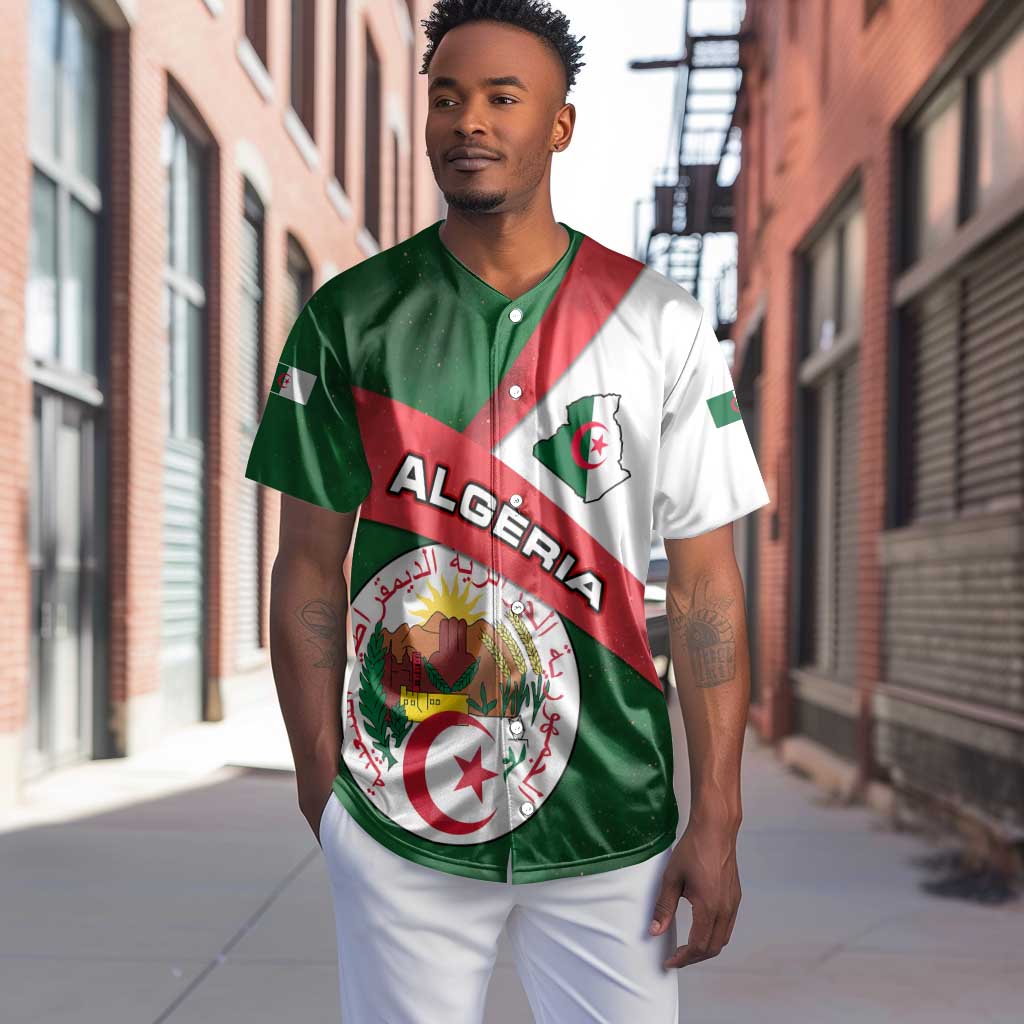 Algeria Baseball Jersey with National Emblem and Map Design TS04