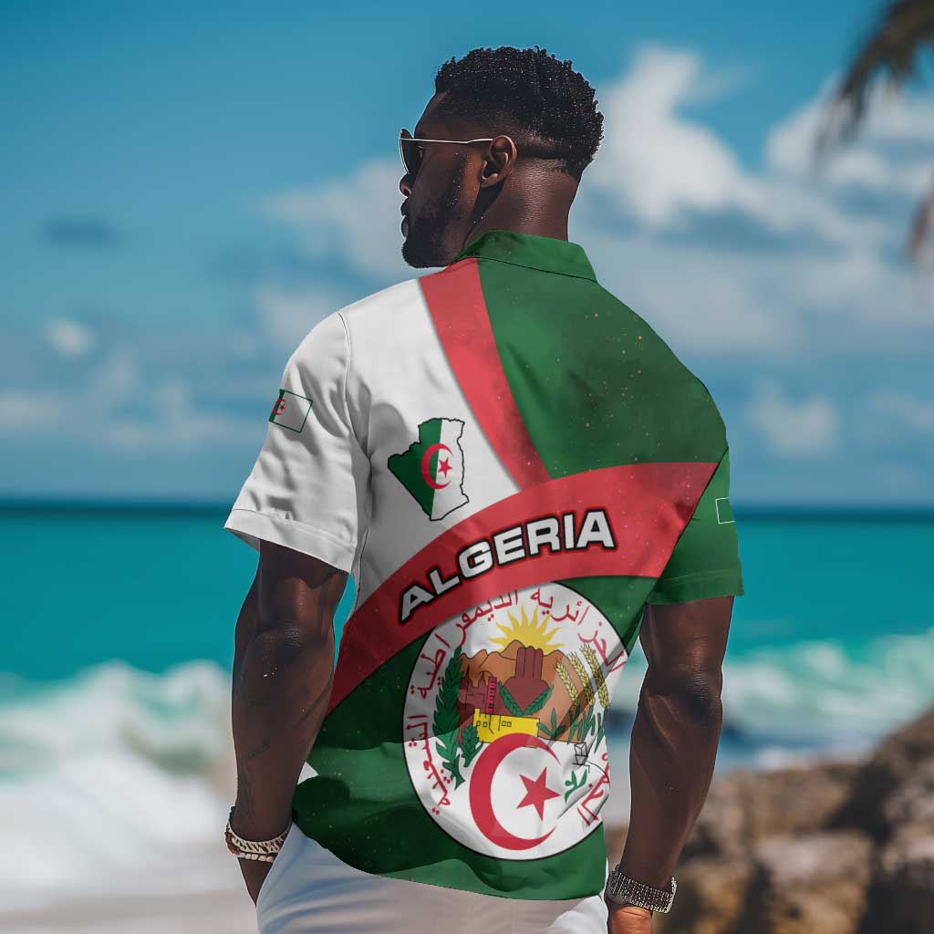 Algeria Hawaiian Shirt with National Emblem and Map Design TS04