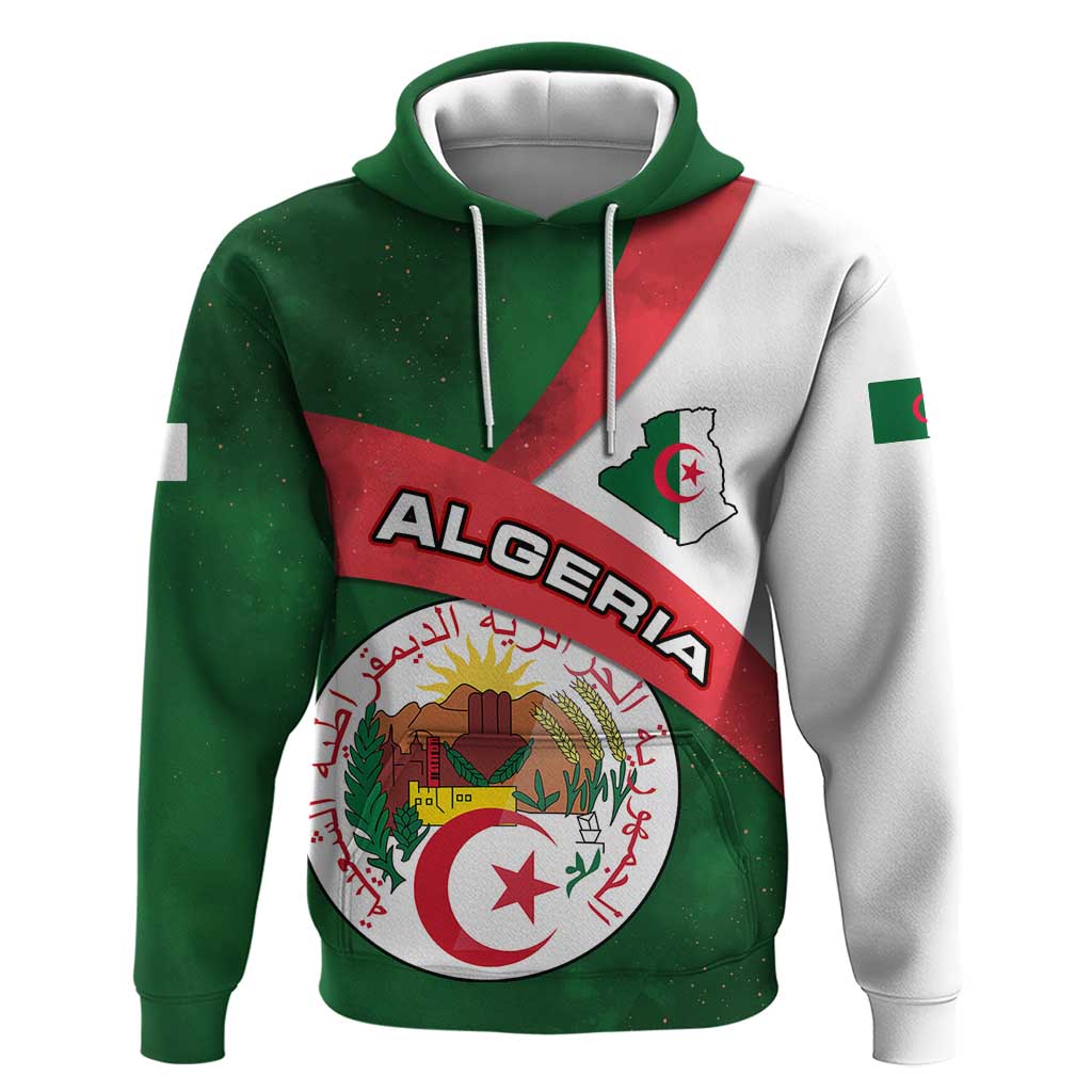 Algeria Hoodie with National Emblem and Map Design TS04