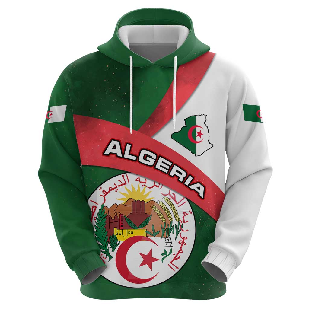 Algeria Hoodie with National Emblem and Map Design TS04