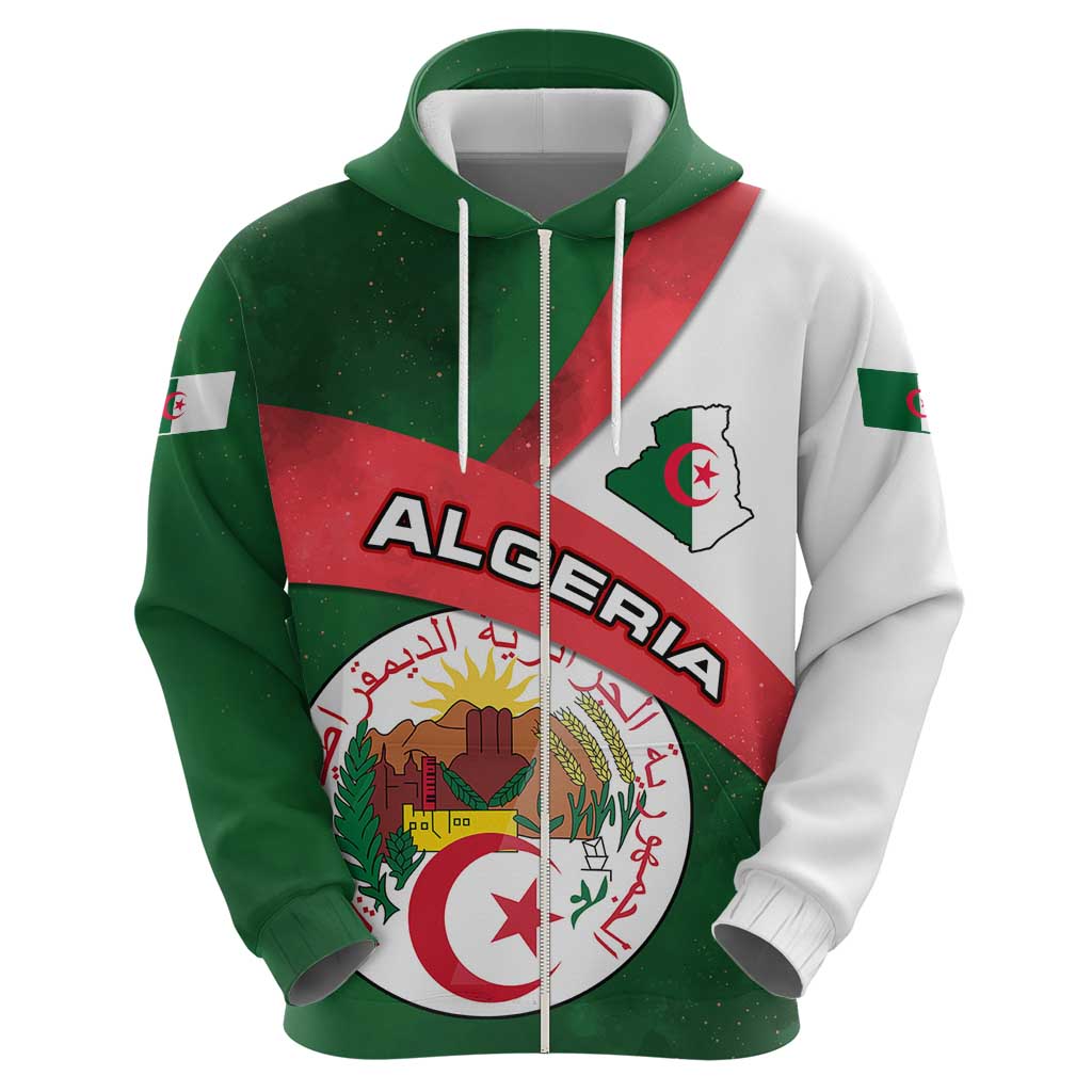 Algeria Hoodie with National Emblem and Map Design TS04