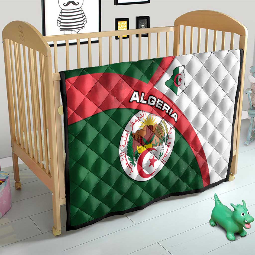 Algeria Quilt with National Emblem and Map Design TS04