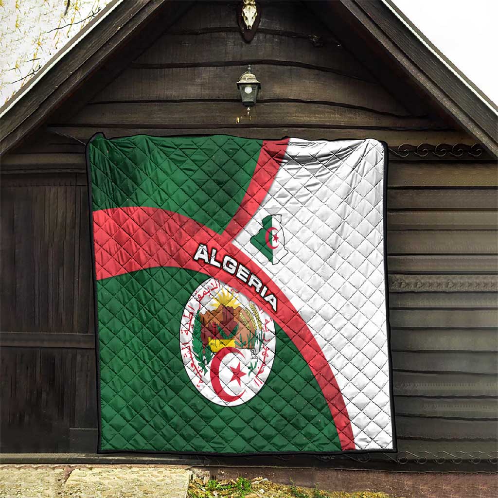 Algeria Quilt with National Emblem and Map Design TS04