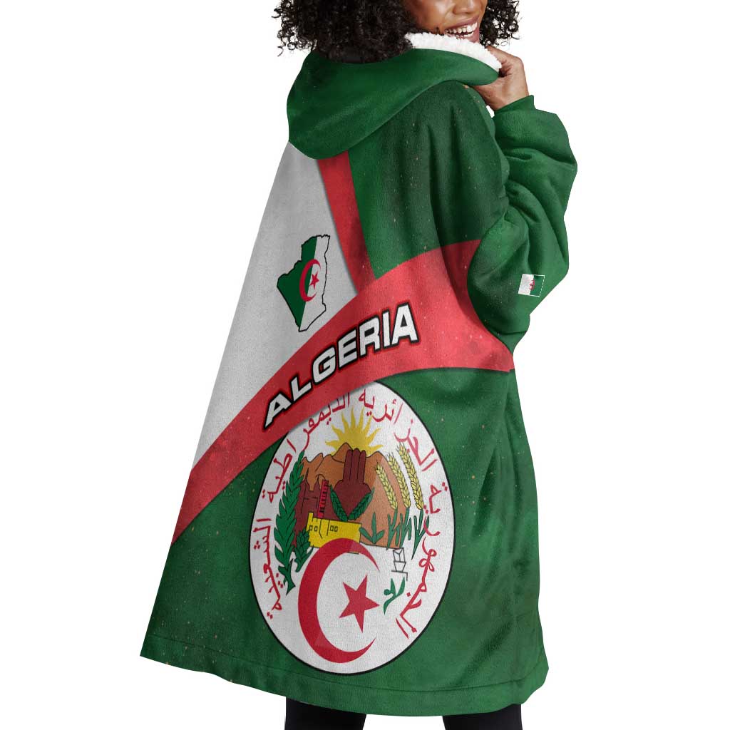 Algeria Wearable Blanket Hoodie with National Emblem and Map Design TS04
