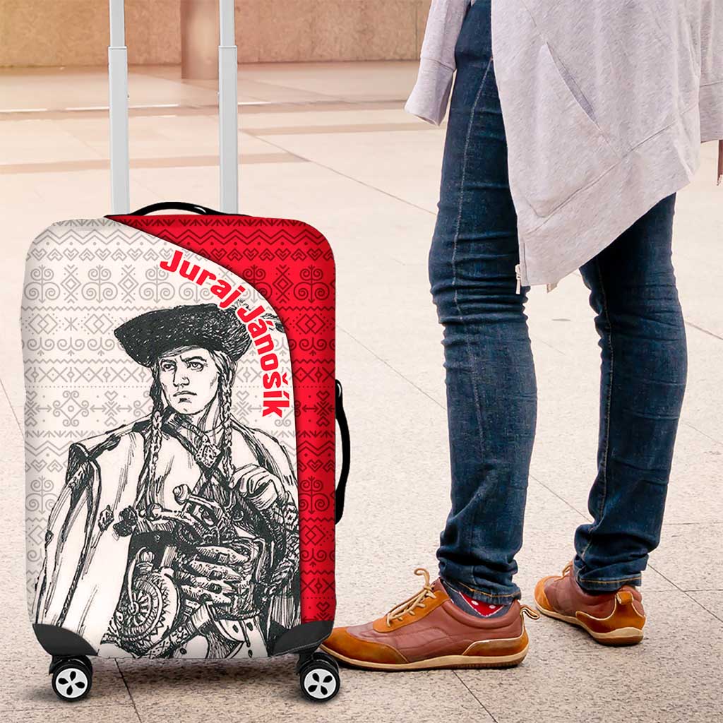 Juraj Janosik Slovakia Luggage Cover with Folk Pattern Red White Legend Spirit TS04