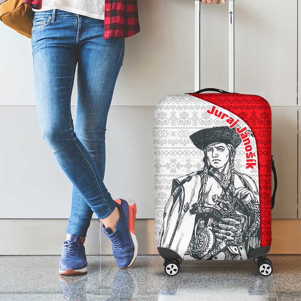Juraj Janosik Slovakia Luggage Cover with Folk Pattern Red White Legend Spirit TS04