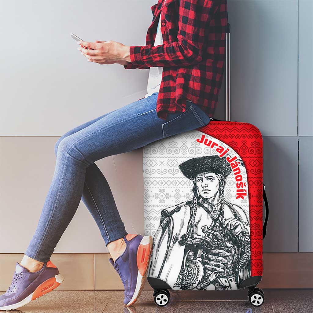 Juraj Janosik Slovakia Luggage Cover with Folk Pattern Red White Legend Spirit TS04