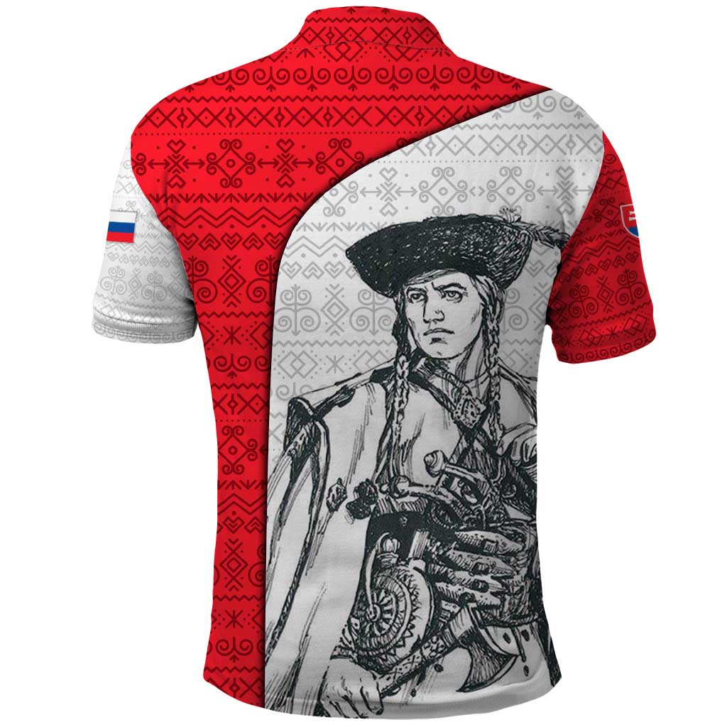 Juraj Janosik Slovakia Polo Shirt with Folk Pattern Red White Legend Spirit TS04