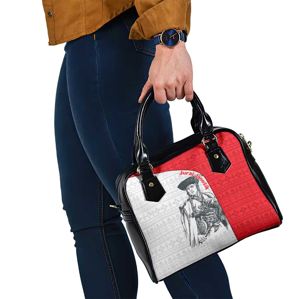 Juraj Janosik Slovakia Shoulder Handbag with Folk Pattern Red White Legend Spirit TS04