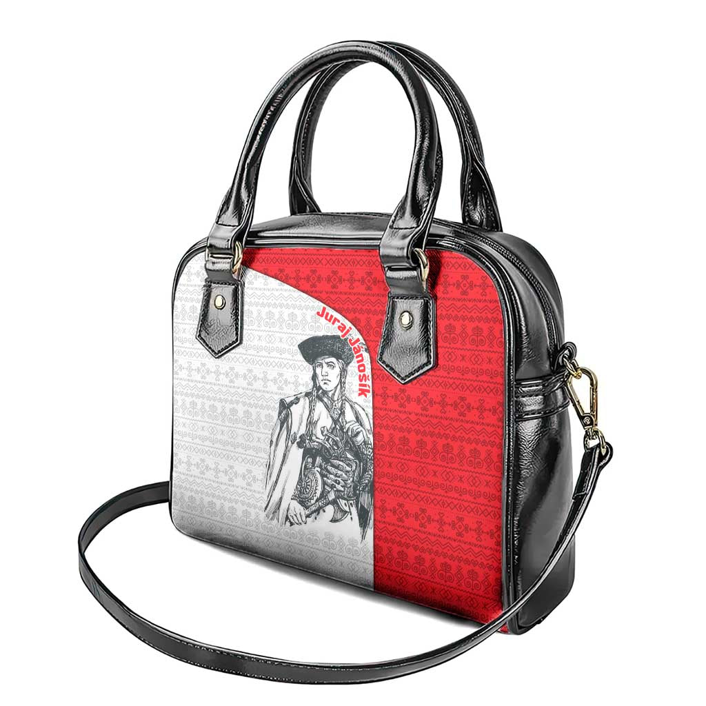Juraj Janosik Slovakia Shoulder Handbag with Folk Pattern Red White Legend Spirit TS04