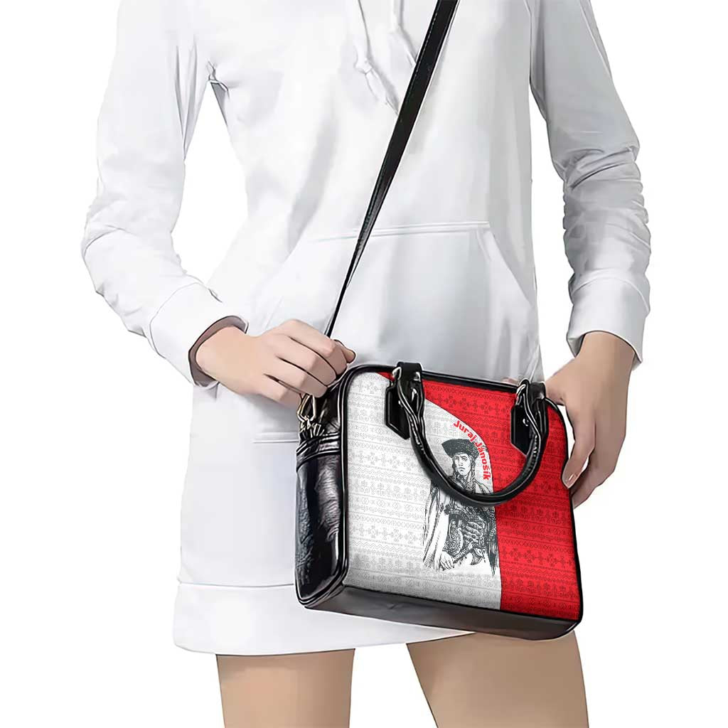 Juraj Janosik Slovakia Shoulder Handbag with Folk Pattern Red White Legend Spirit TS04