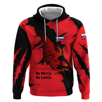 Slovakia Hoodie with Red Black Falcon Claw No Mercy Spirit TS04